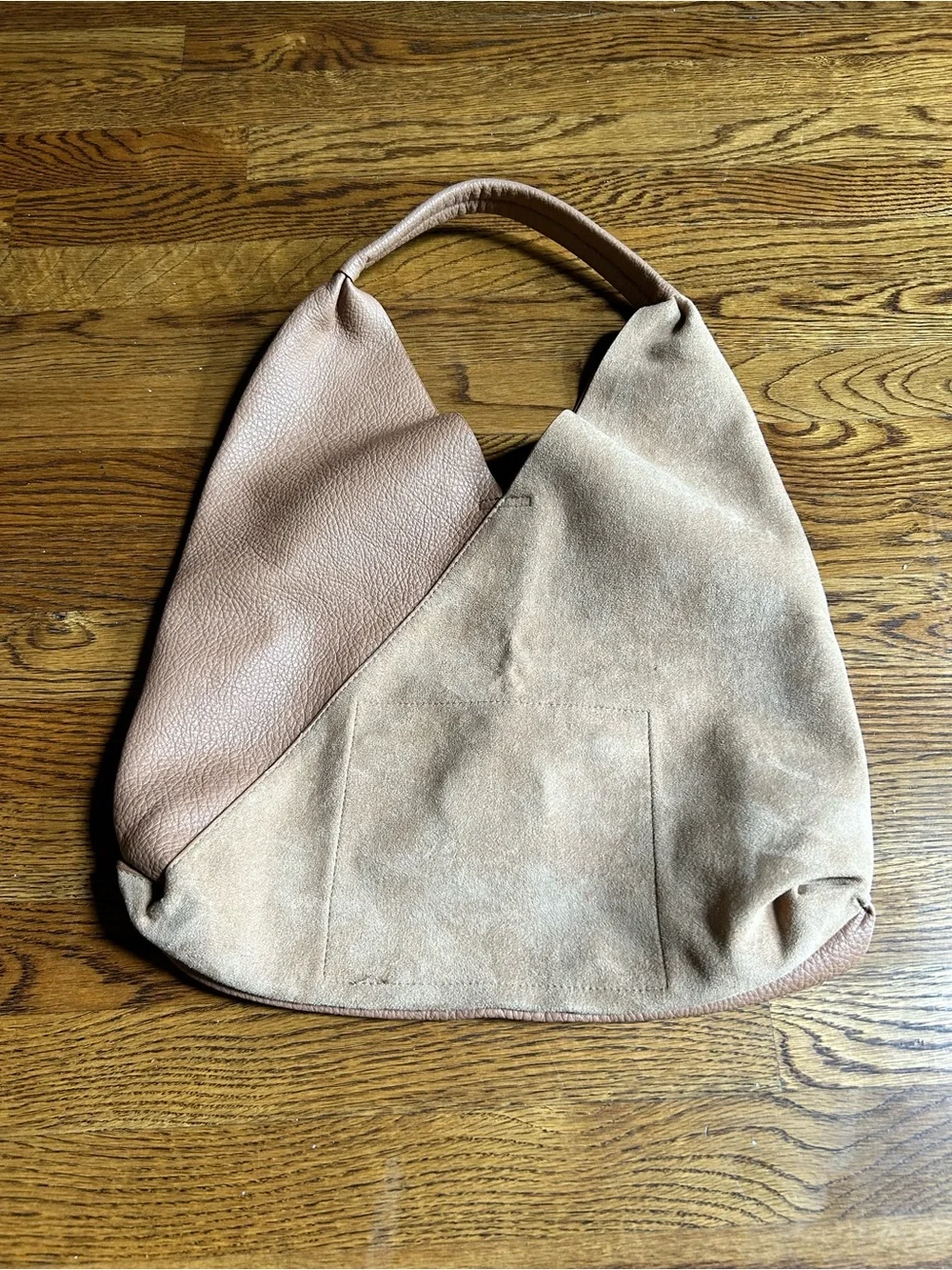Shiraleah for Anthropologie Tan and Beige Two-Tone Hobo Shoulder Bag